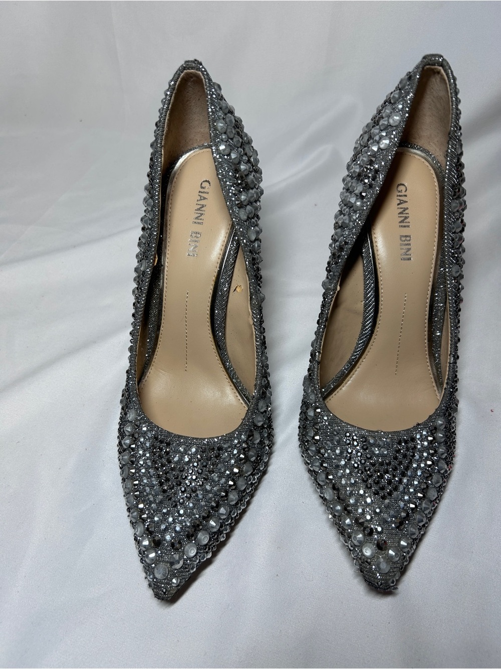 Gianni Bini Rhinestone Pointed Toe Stiletto Heels Glam Evening Pumps - Picture 2 of 14